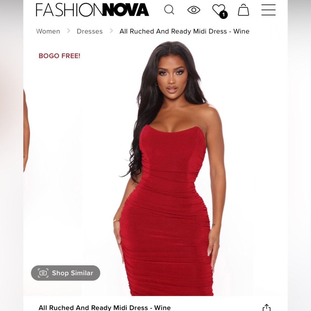 All ruched and ready midi dress- wine